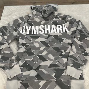 Gymshark pullover sweatshirt. Gray camo looking color.